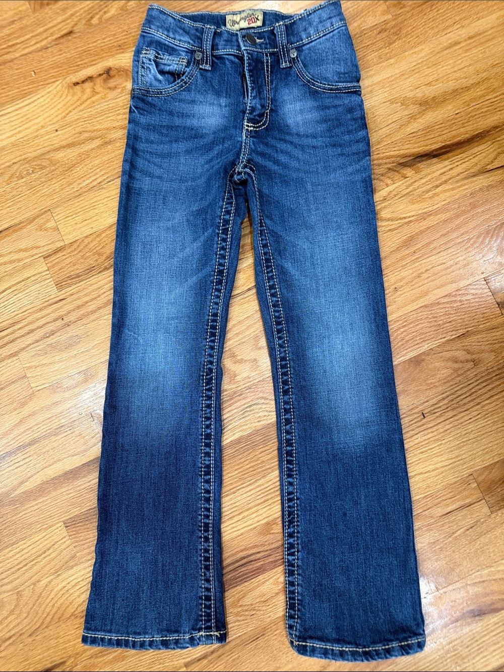 Wrangler 20X Boys 10 Slim Dark Blue Straight-Leg Jeans